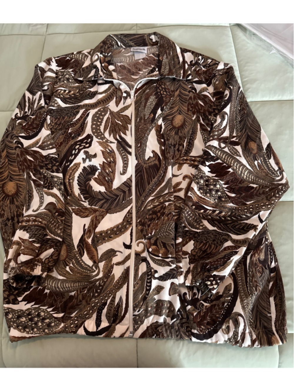 #0274 - Women's BonWorth Brown & White Patterned Jacket